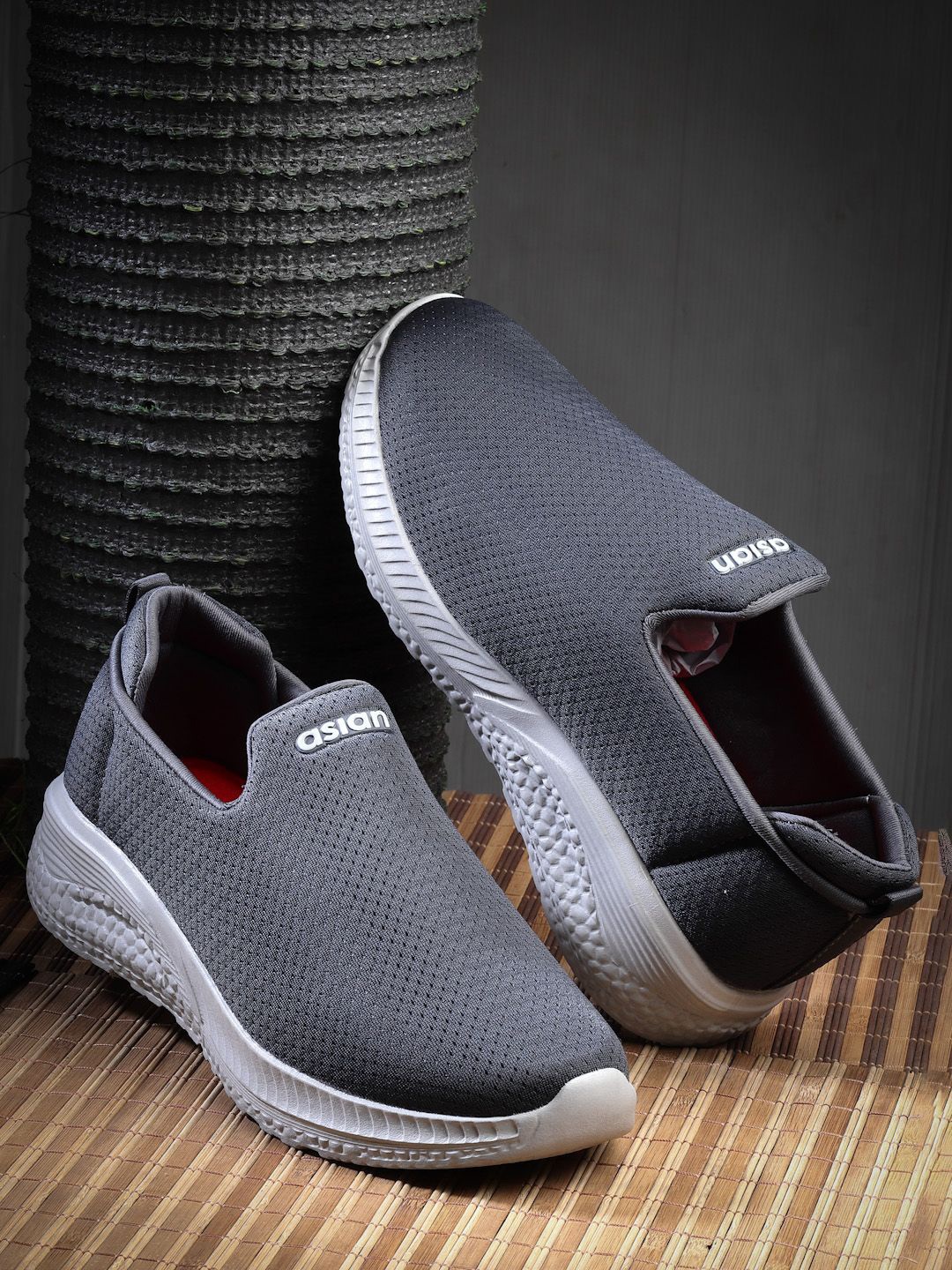 

ASIAN Men Mesh Running Non-Marking Shoes, Grey