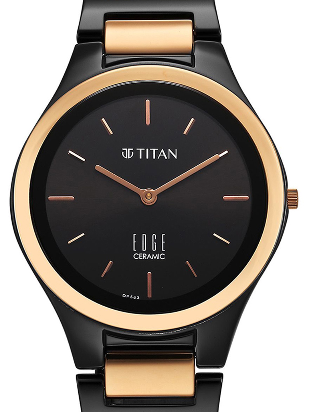 

Titan Women Embellished Dial & Ceramic Bracelet Style Straps Analogue Watch 2653KC05, Black