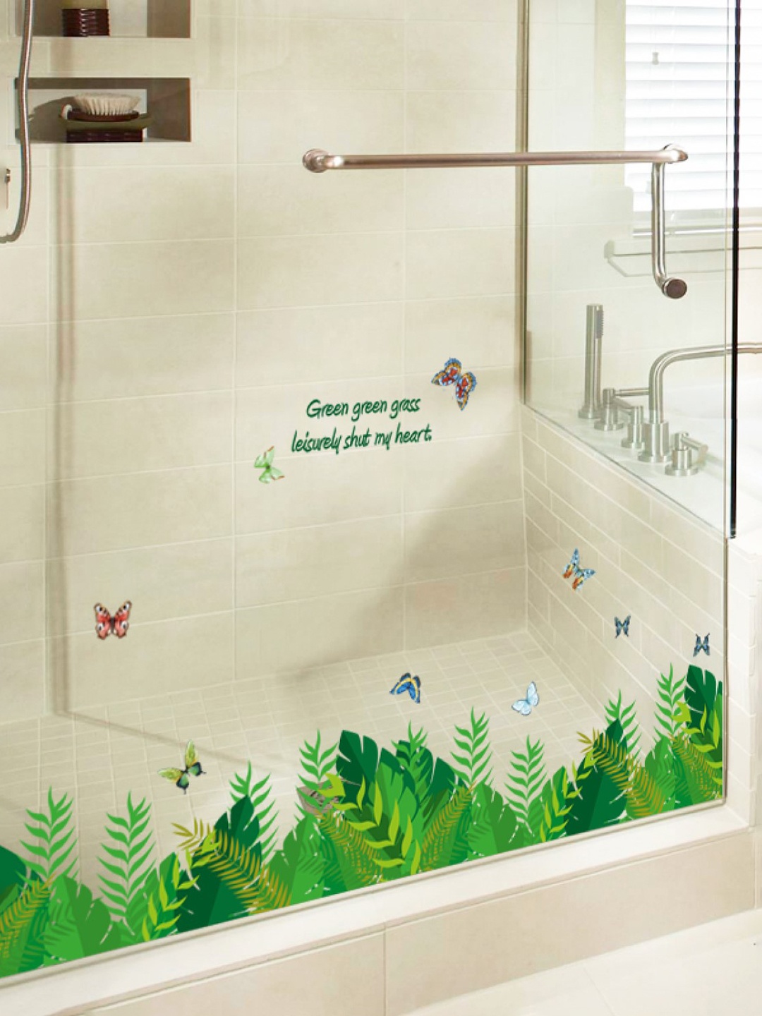 

Asian royal Green Printed Water Proof Wall Sticker