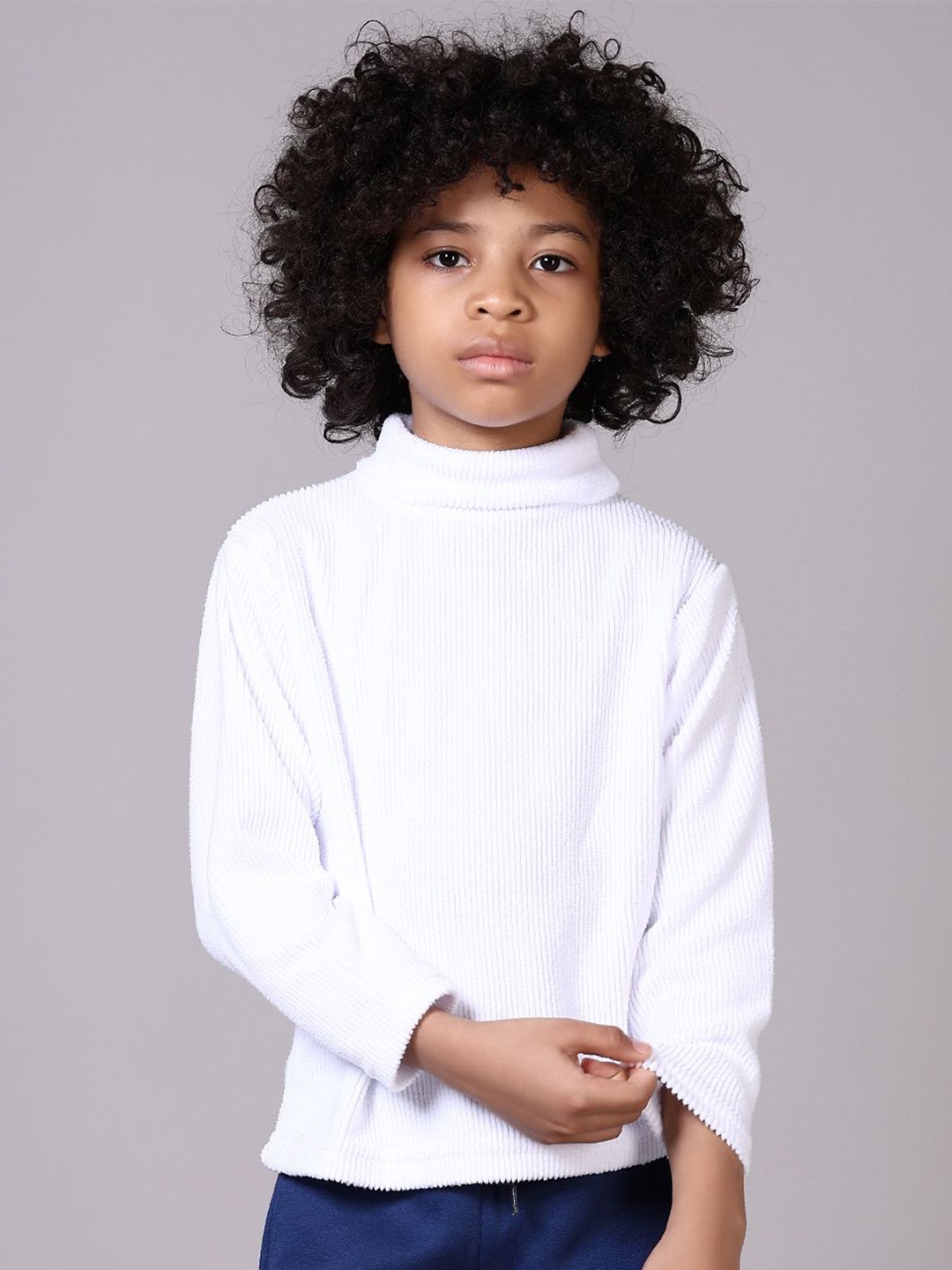 

V-Mart Boys Turtle Neck Long Sleeves Pullover Sweater, White