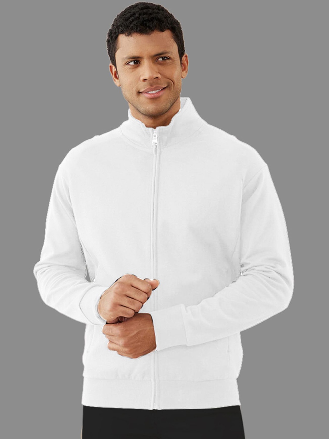 

AUSK Men Fleece Lightweight Bomber Jacket, White