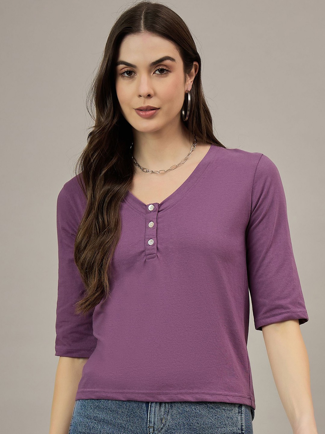 

The Roadster Lifestyle Co. Cotton T-Shirt, Purple