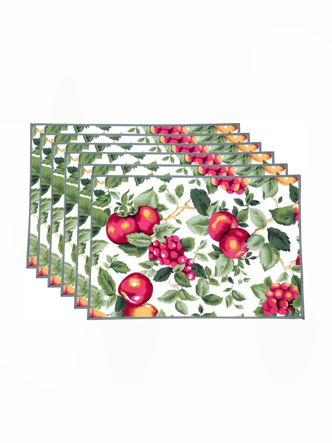 

BILBERRY Furnishing by preeti grover Green & White Printed Cotton Table Placemats