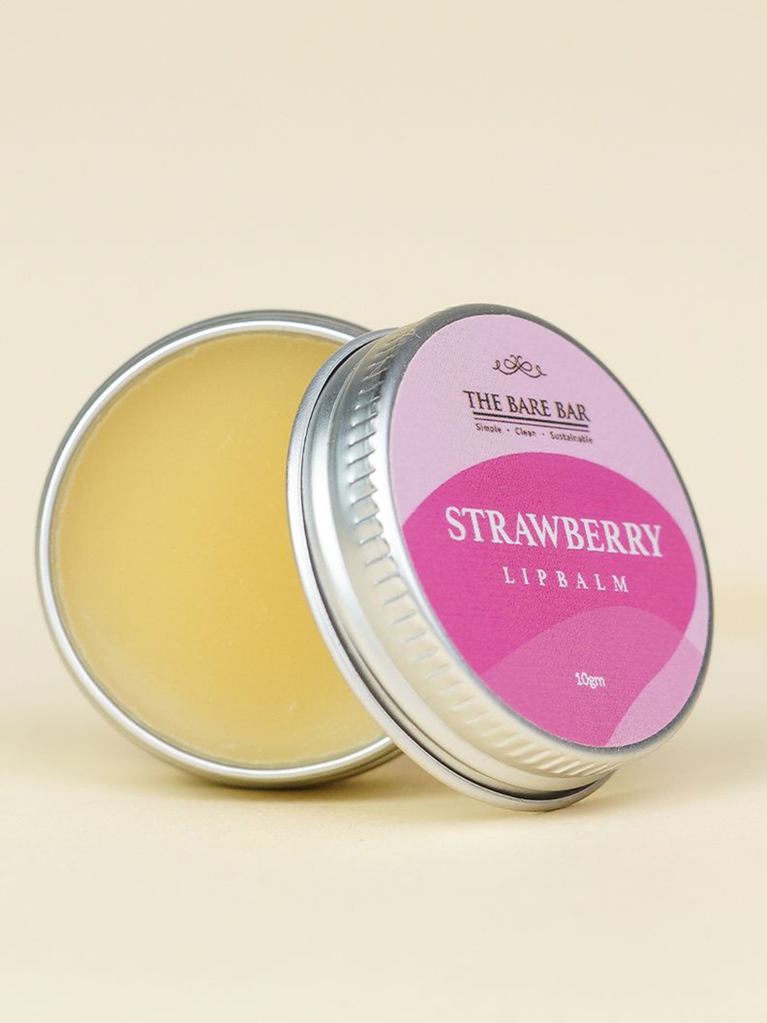 

The Bare Bar Strawberry Lip Balm- 10 g, Cream
