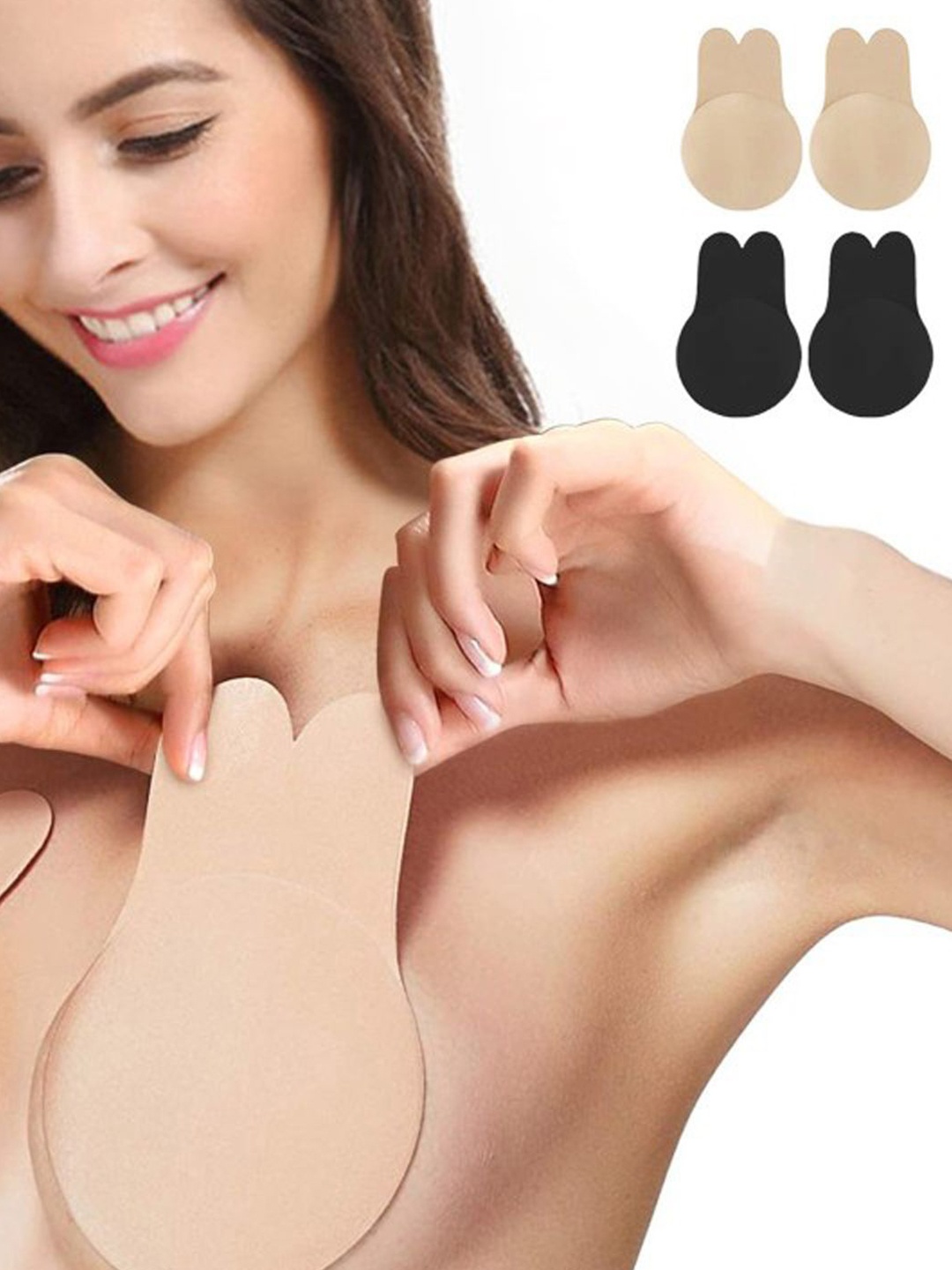 

Softwrap Women Set of 2 Reusable Stick-On Lingerie accessories, Nude
