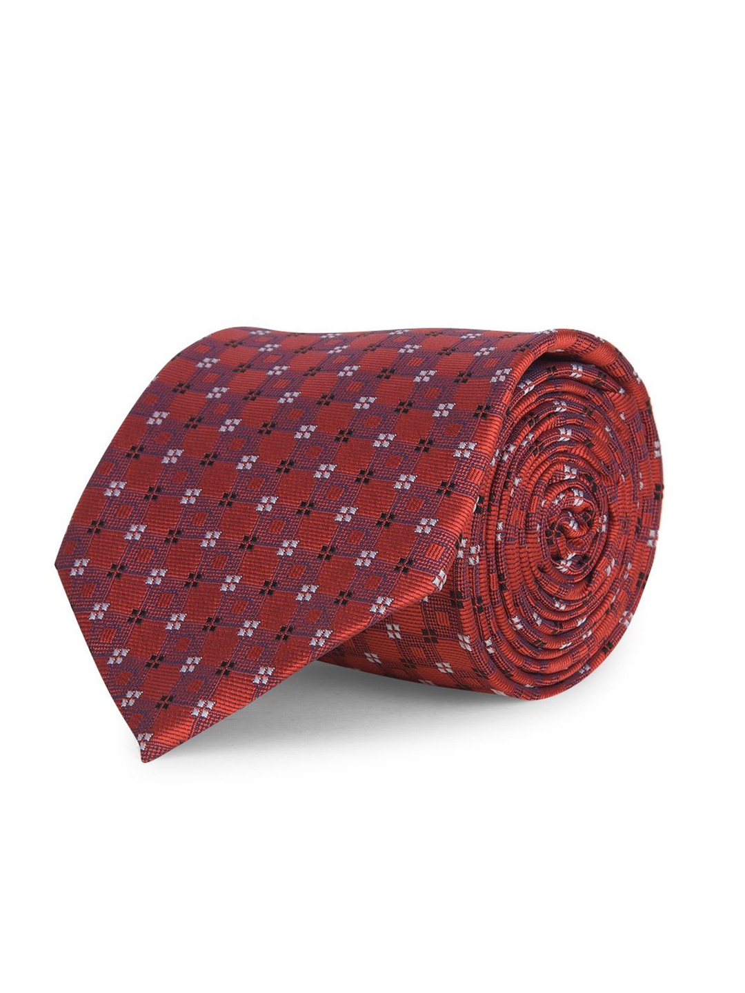 

Cazzano Men Checked Broad Tie, Red