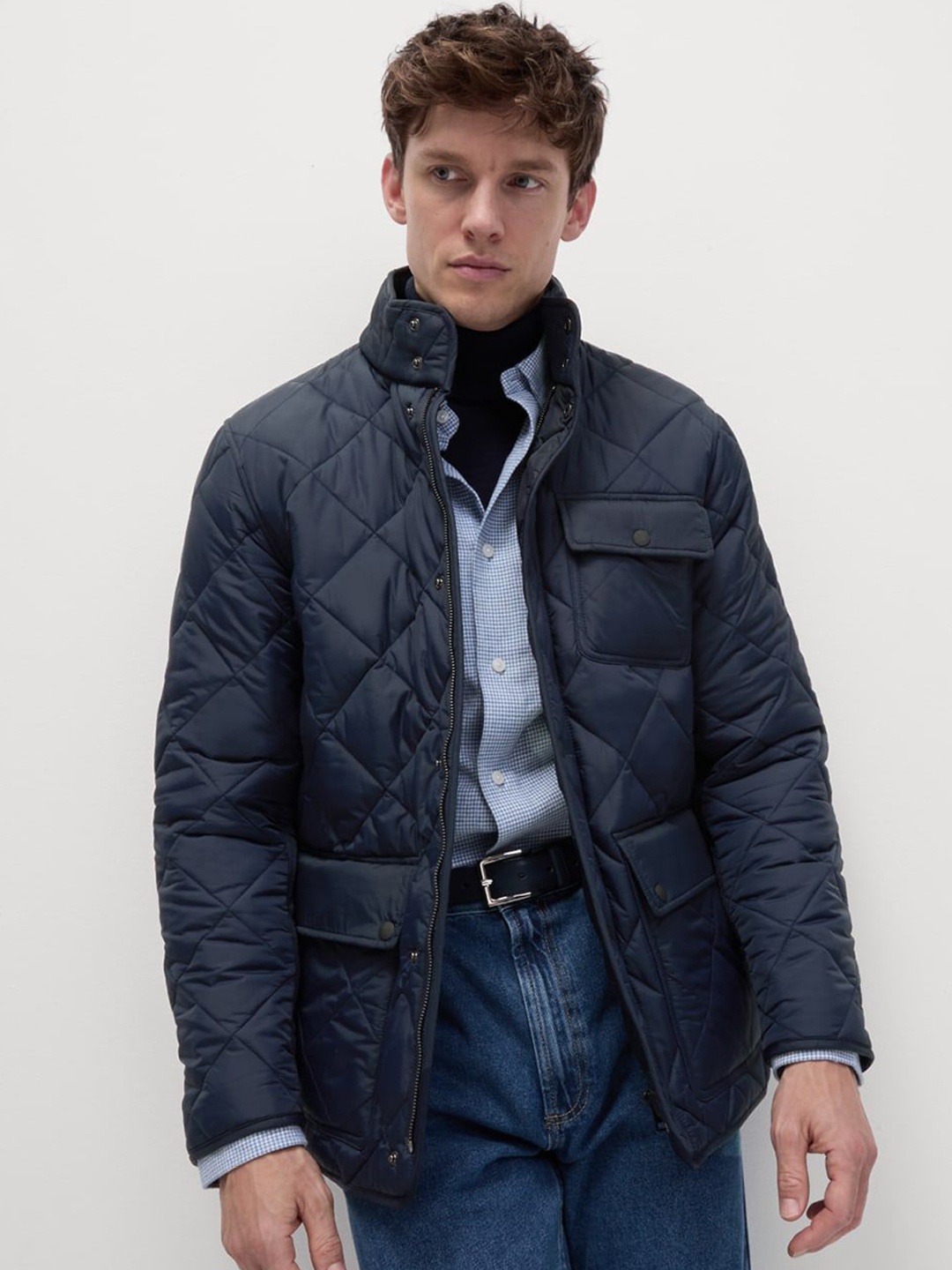 

Marks & Spencer Men Quilted Jacket, Navy blue