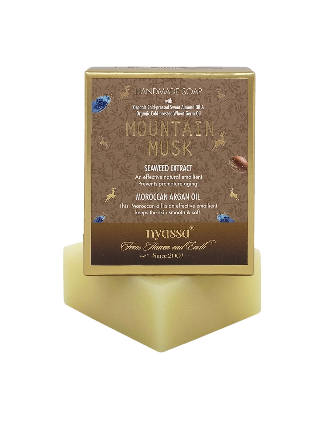 

Nyassa Mountain Musk Soap With Seaweed Extract & Argan Oil -150 g, White