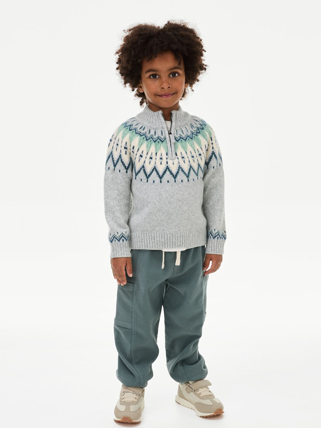 

Marks & Spencer Boys Self Design Long Sleeves Pullover, Grey
