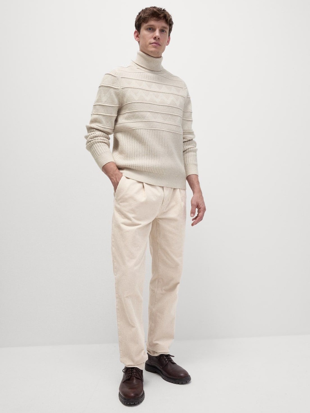 

Marks & Spencer Men Cable Knit Pullover, Beige