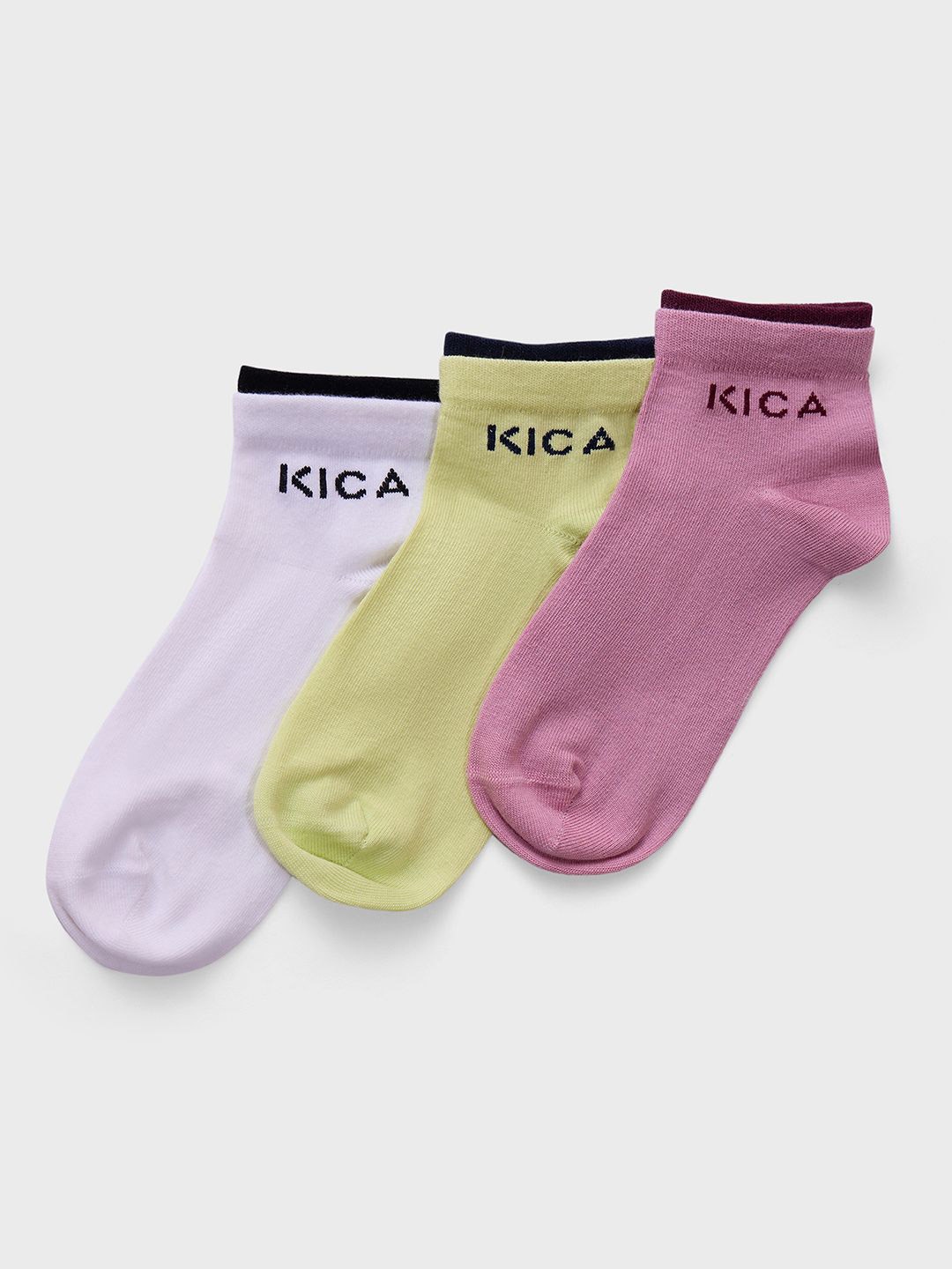 

KICA Women Pack Of 3 Pure Cotton Ankle Length Socks, Pink