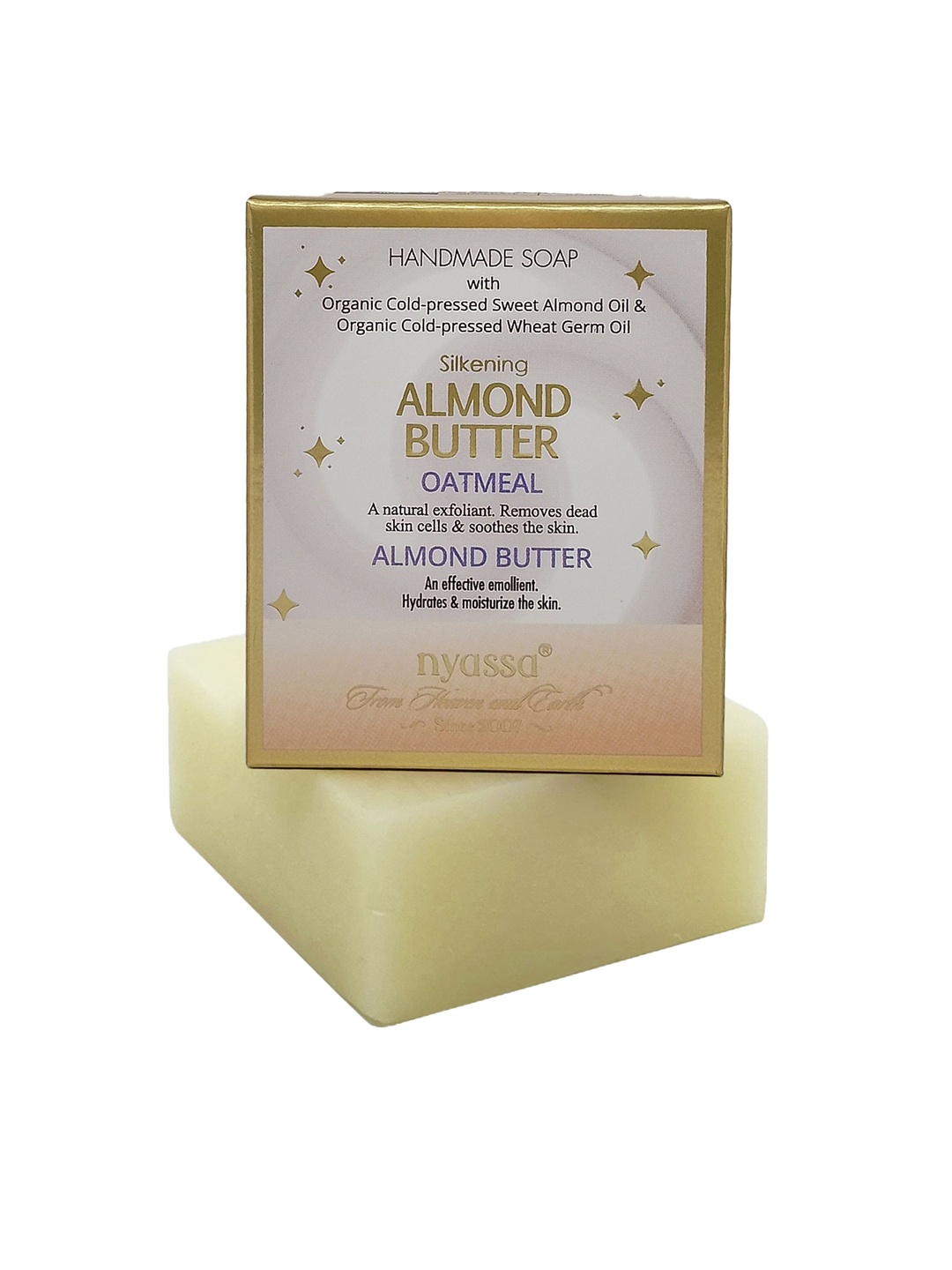 

Nyassa Silkening Almond Butter Oatmeal Soap With Almond Oil - 150 g, White