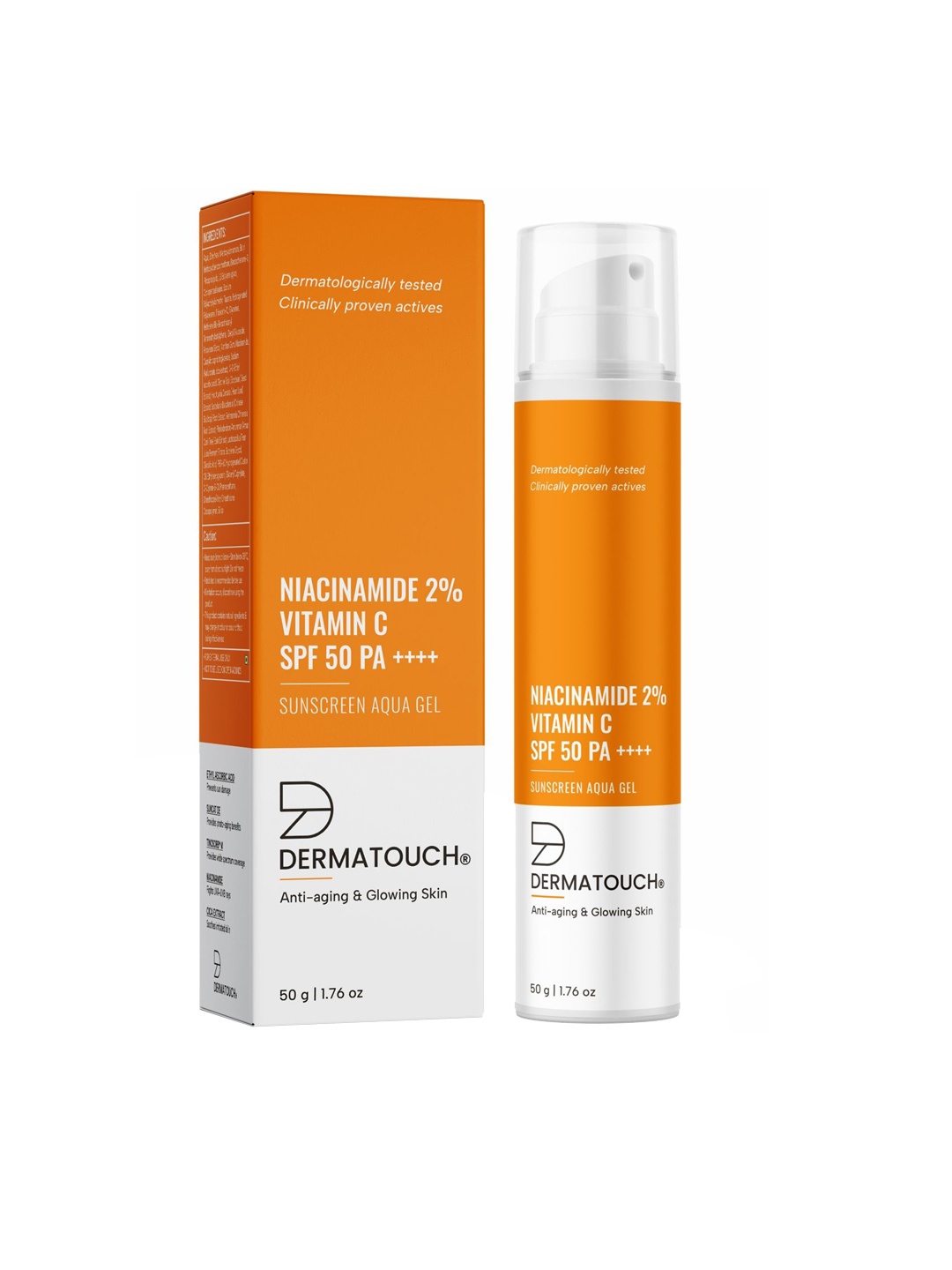 

Dermatouch Niacinamide 2% Vitamin C Sunscreen For Glowing Skin With SPF 50 PA ++++ - 50 g, White