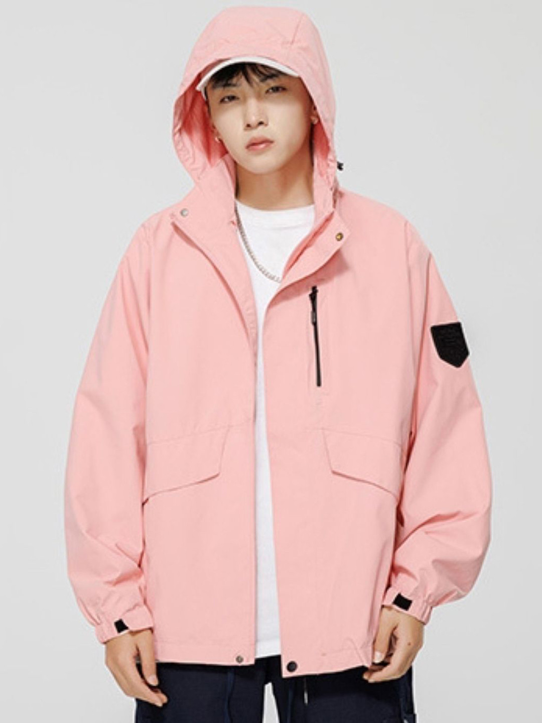 

KPOP Men Open Front Jacket, Pink