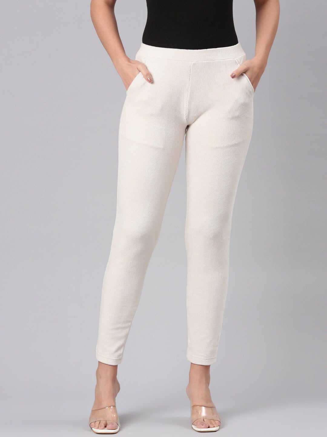 

Go Colors Women Slim Fit Jegging, Cream