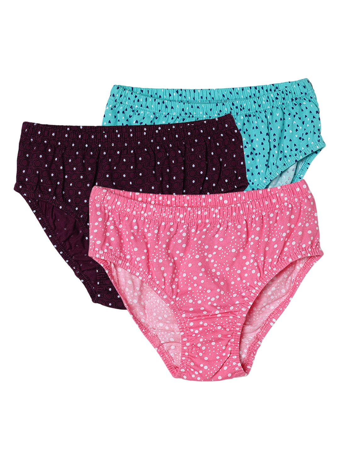 

BLOSSOM Girls Pack Of 3 Assorted Cotton Hipster Briefs