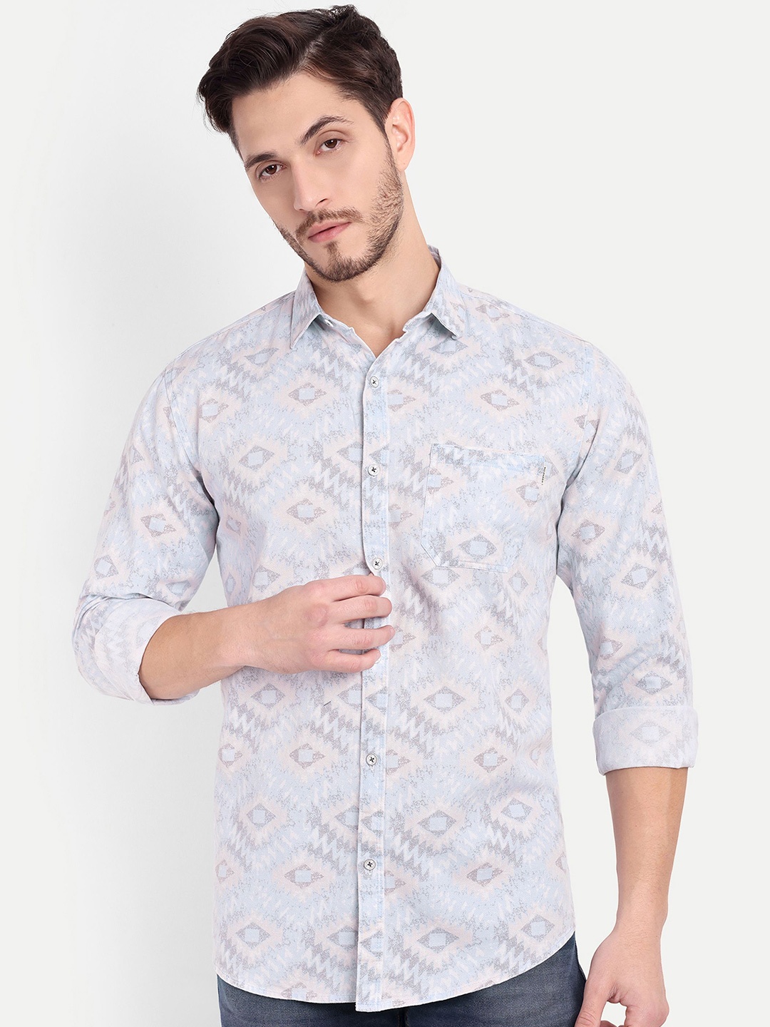 

SUI DHAGA Men Comfort Floral Opaque Printed Casual Shirt, Blue