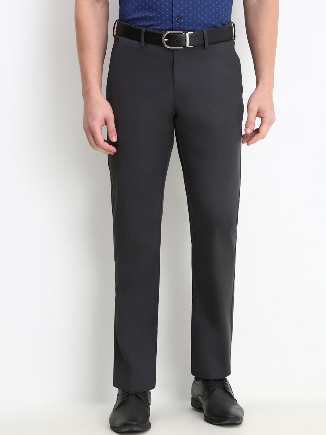 

Allen Solly Men Mid-Rise Trousers, Charcoal