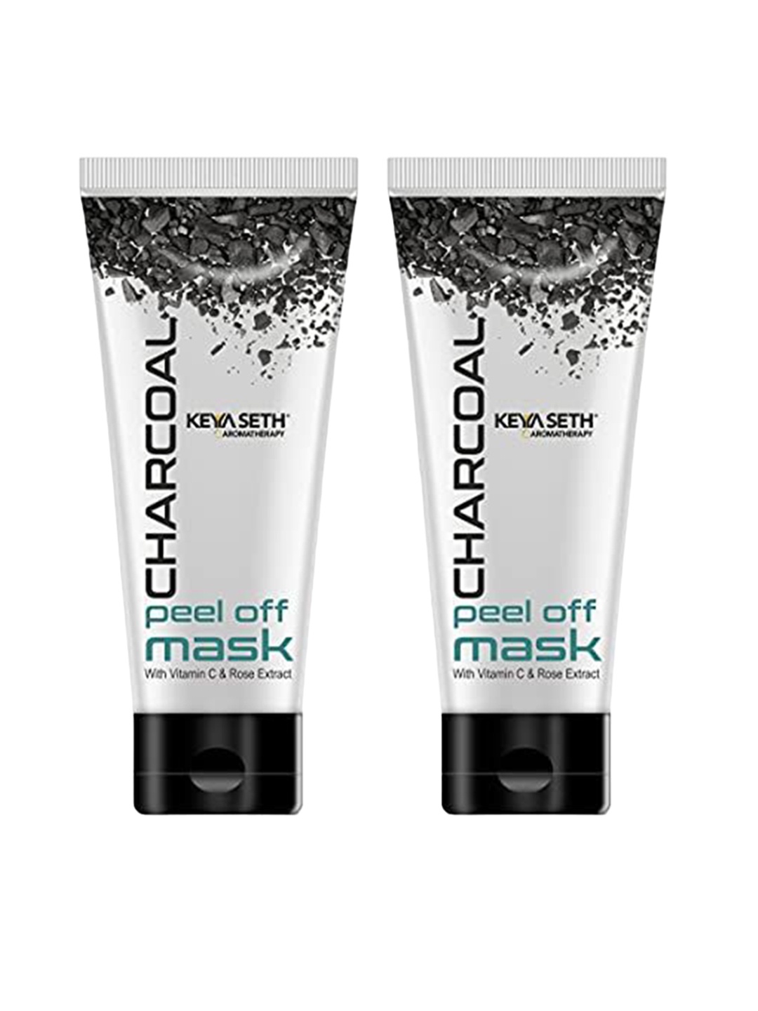 

KEYA SETH Set Of 2 Charcoal Peel Off Mask For Blackhead & Dead Skin Removal - 50 ml Each, Black