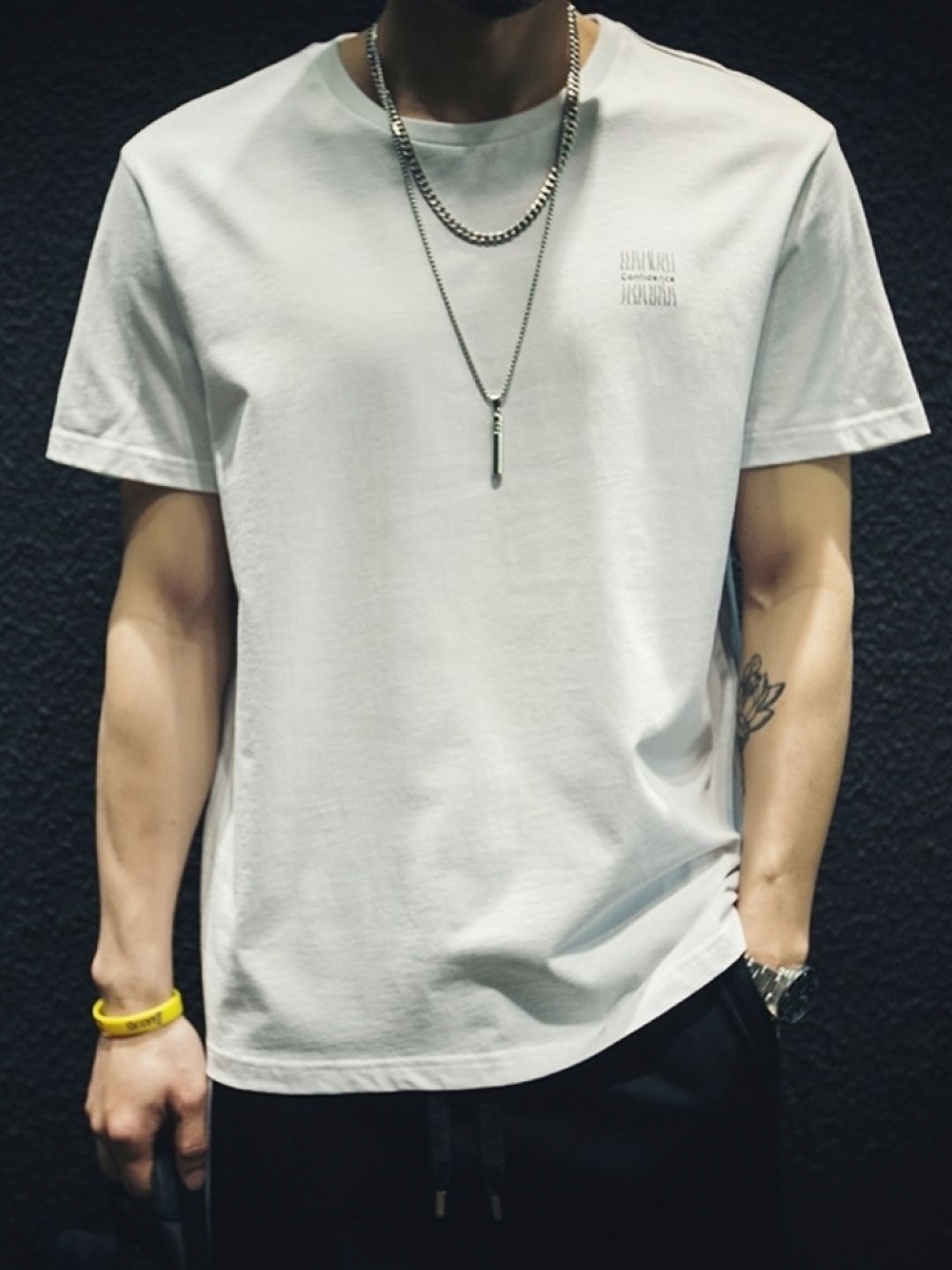 

KPOP Men Typography Printed T-shirt, White