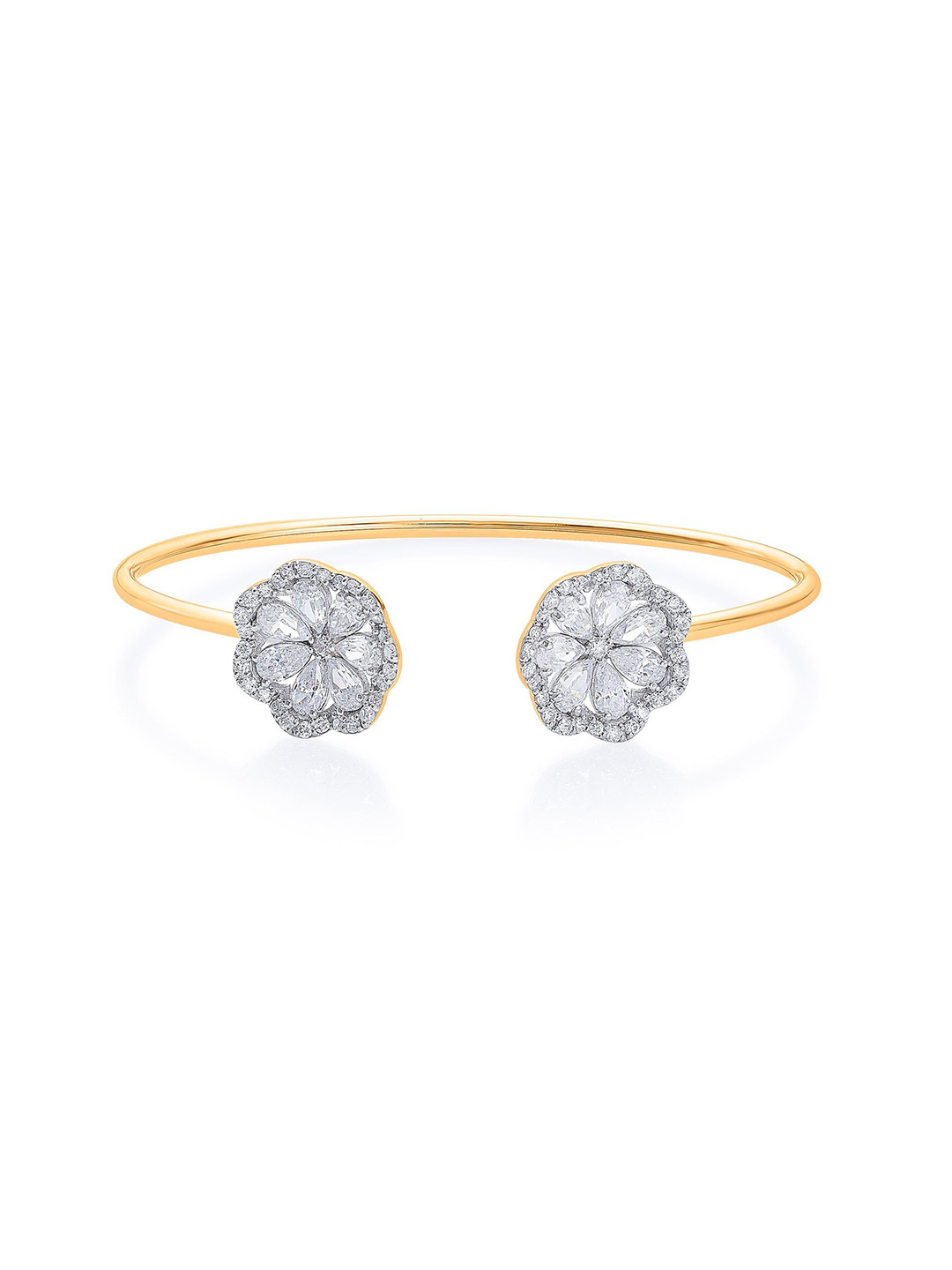 

Nipura 925 Sterling Silver Cubic Zirconia Gold-Plated Armlet Bracelet