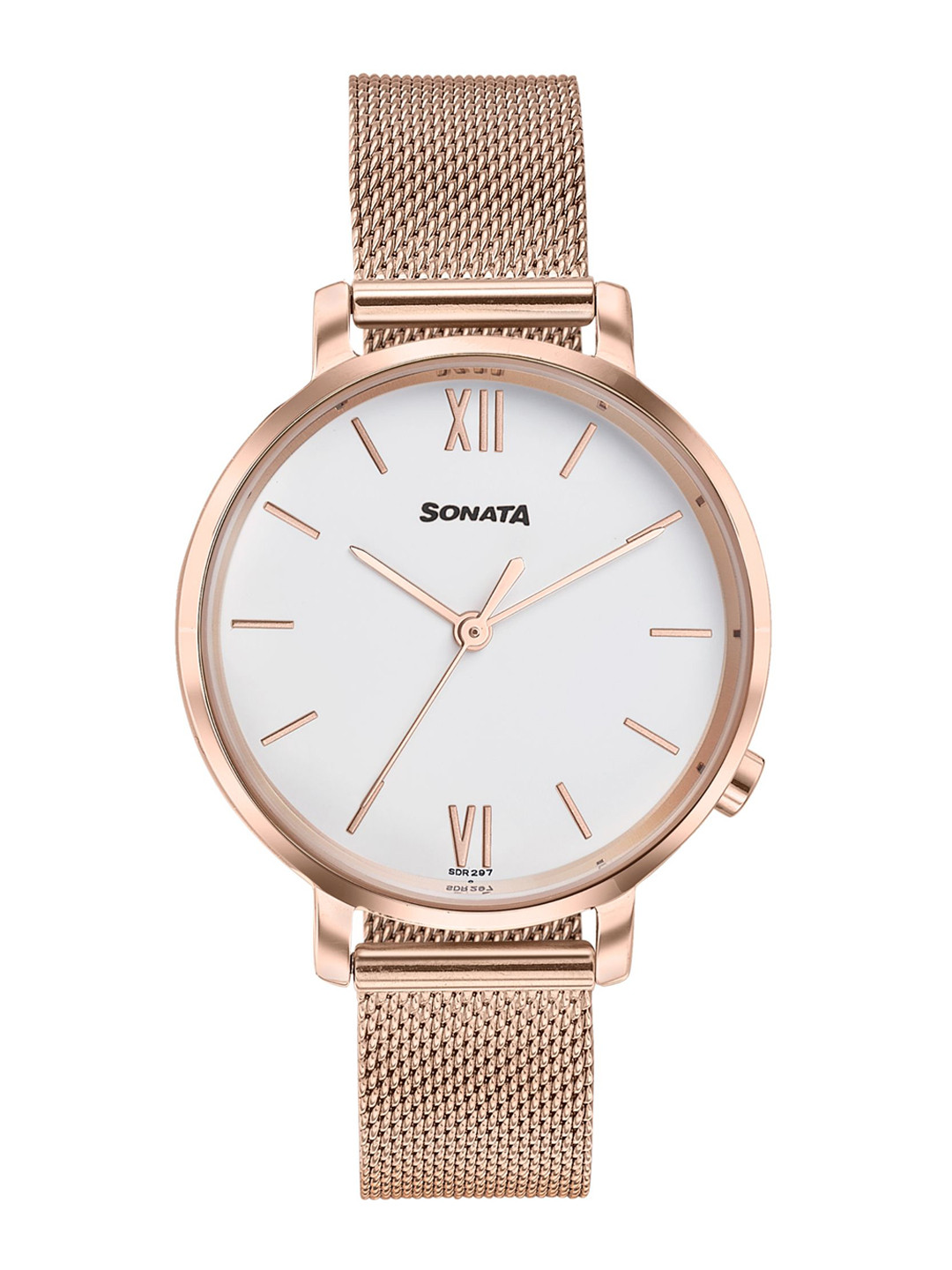 

Sonata Elegent Essentials Women Bracelet Style Straps Analogue Watch 87045WM02W, Rose gold