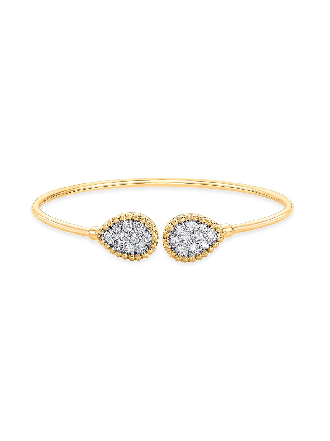 

Nipura 925 Sterling Silver Gold-Plated Cubic Zirconia Studded Cuff Bracelet