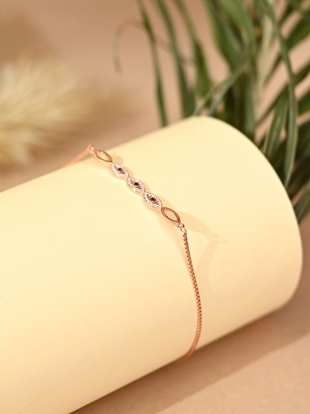 

TOUCH925 Pure Silver Cubic Zirconia Wraparound Bracelet, Rose gold