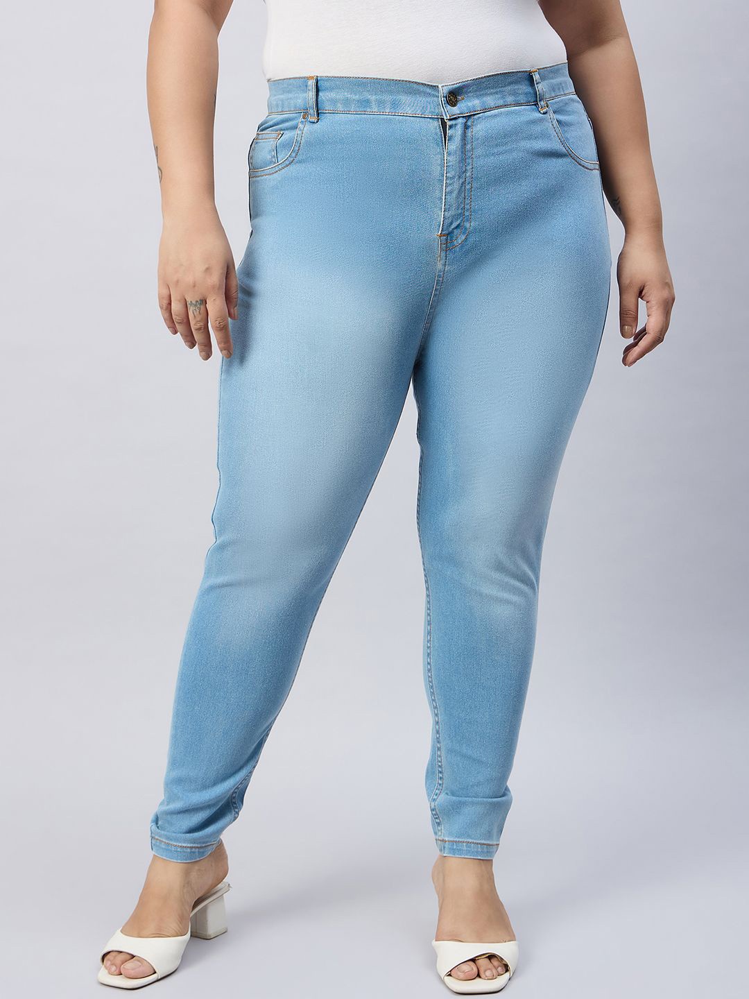 

Orchid Blues Women Skinny Fit High-Rise Light Fade Stretchable Jeans, Blue