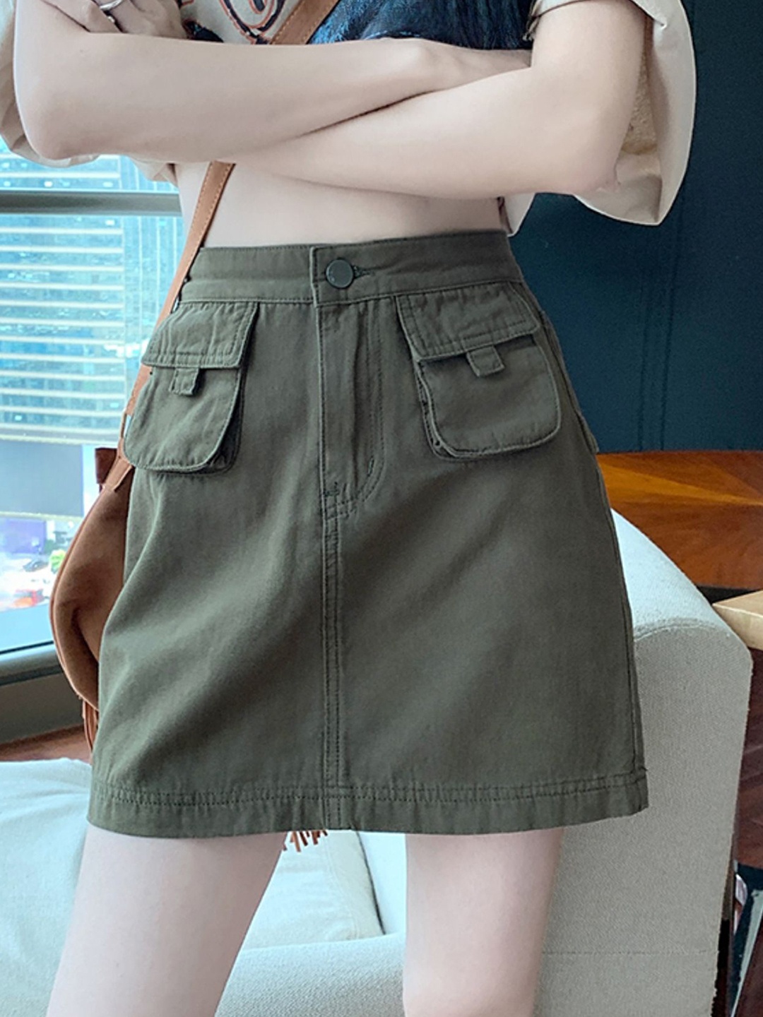 

StyleCast Women Casual A-Line Above knee Skirts, Grey