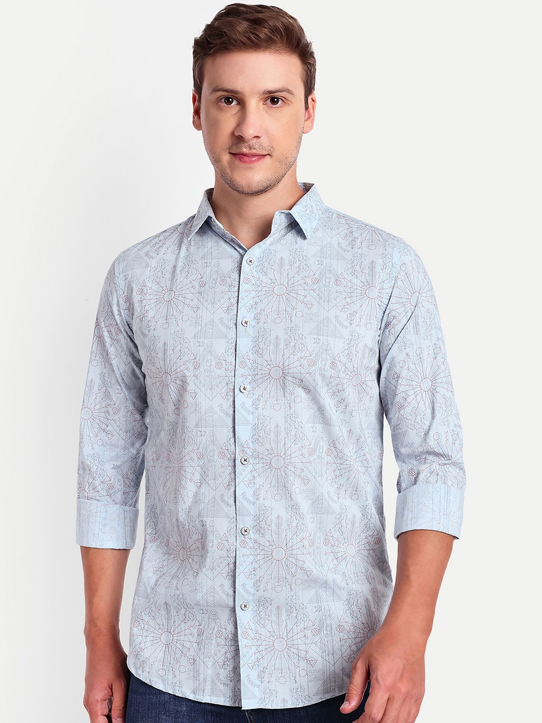 

SUI DHAGA Men Comfort Opaque Printed Casual Shirt, Blue