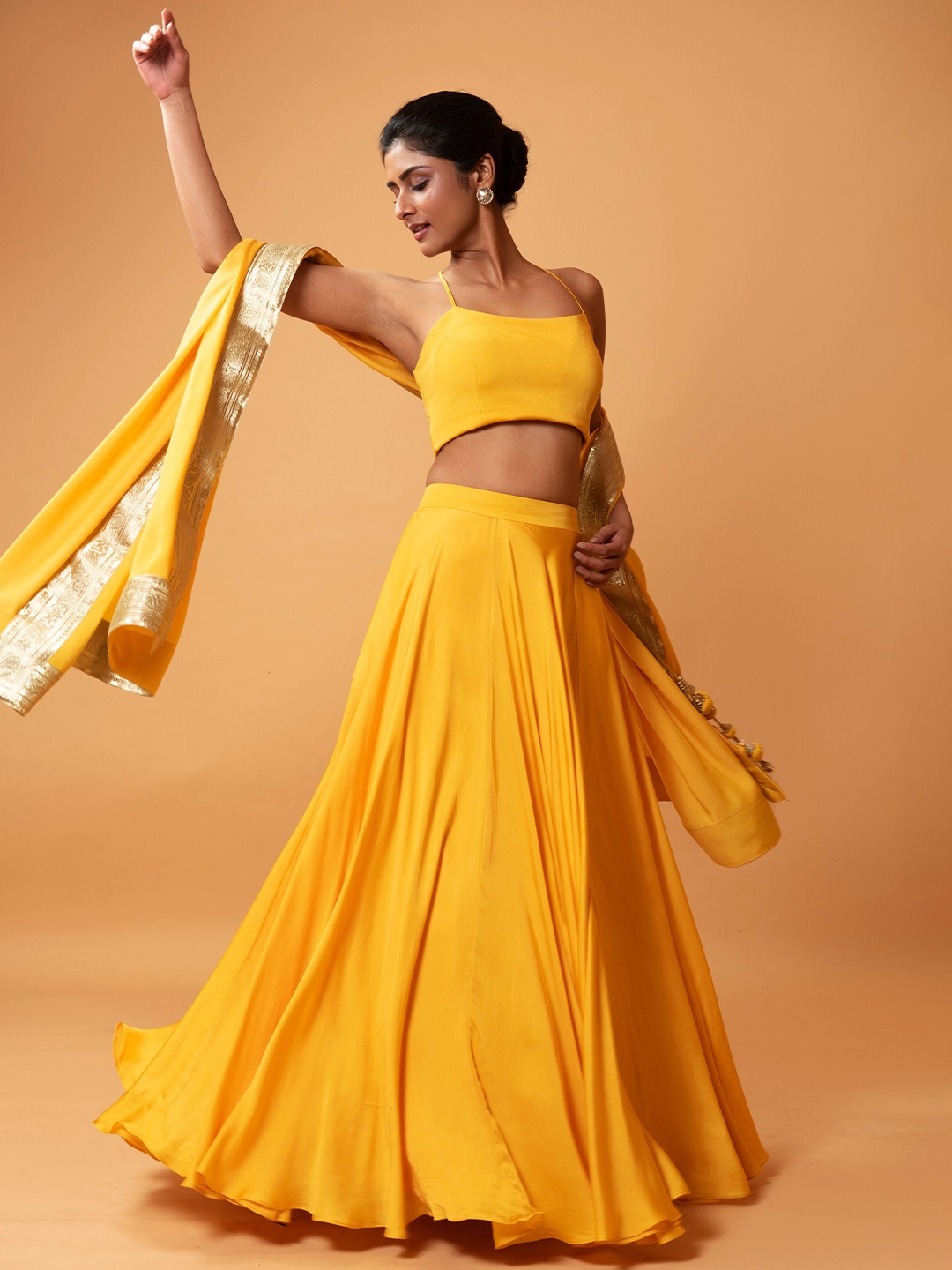 

Quench A Thirst Ready to Wear Lehenga & Blouse With Dupatta, Yellow