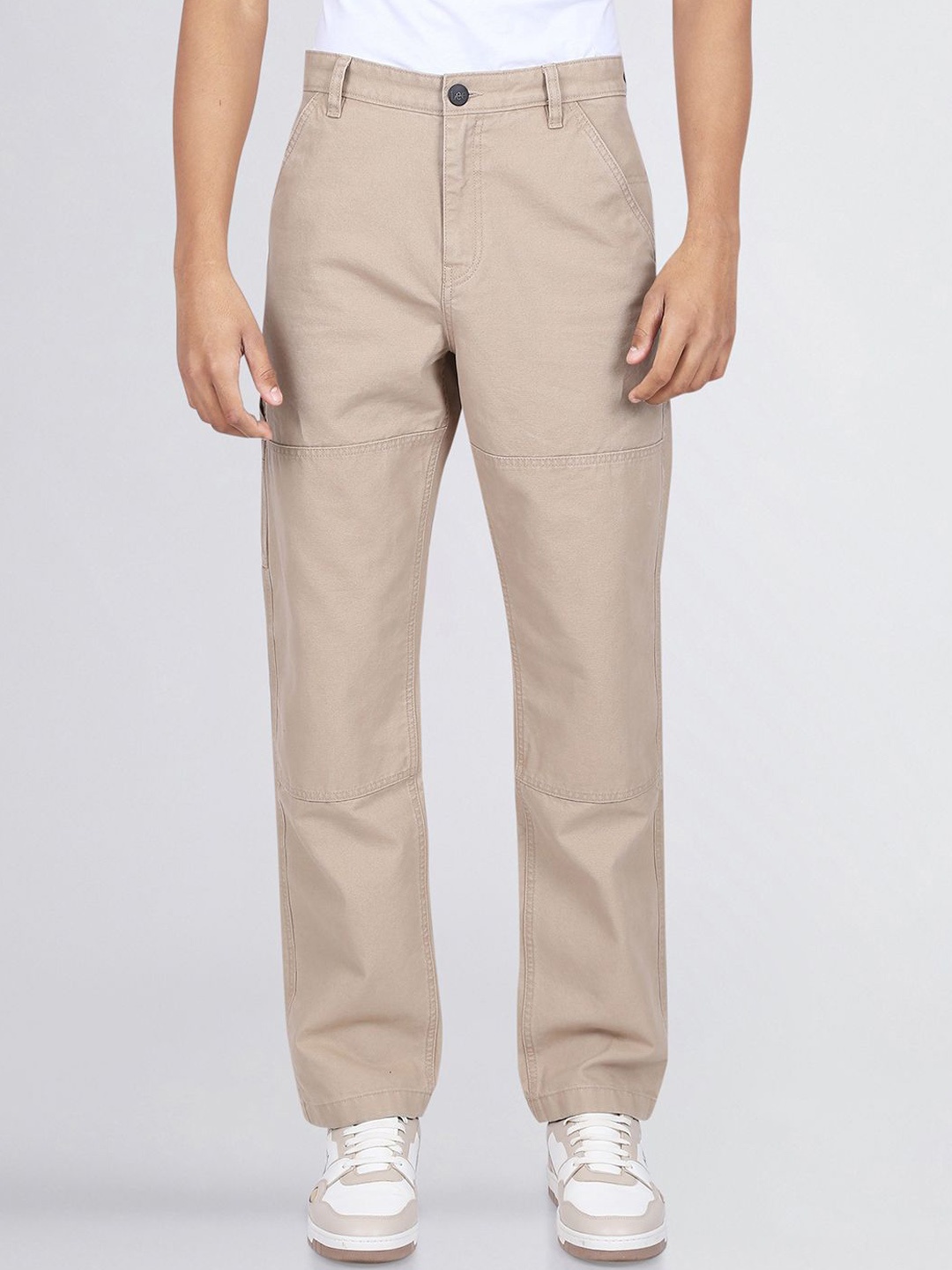 

Lee Men Cotton Mid-Rise Regular Fit Trousers, Beige