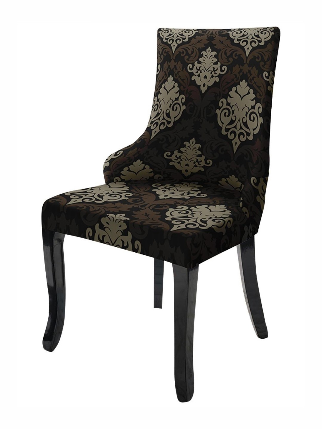 

HOUSE OF QUIRK Black Printed Wingback Side Chair Slipcover-Accent Chair Cover