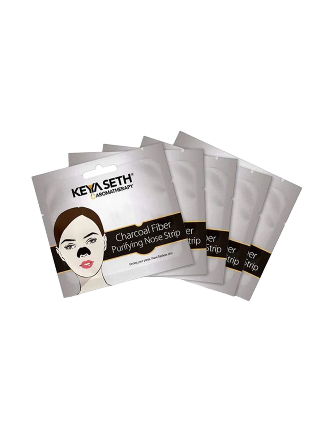 

KEYA SETH Set Of 5 Charcoal Fiber Purifying Blackhead Remover Nose Strip - 120 ml Each, Black