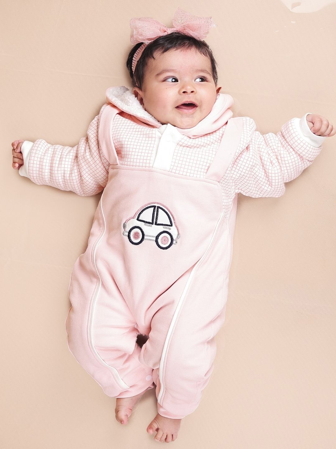 

MAMA AND PEACHES Infant Cotton Rompers, Pink