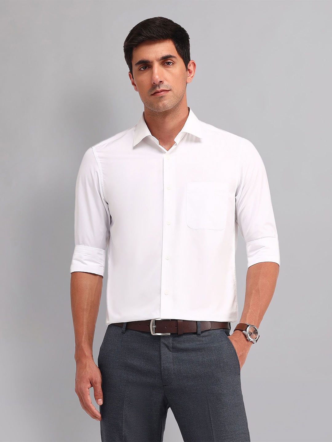 

AD By Arvind Men Opaque Casual Shirt, White