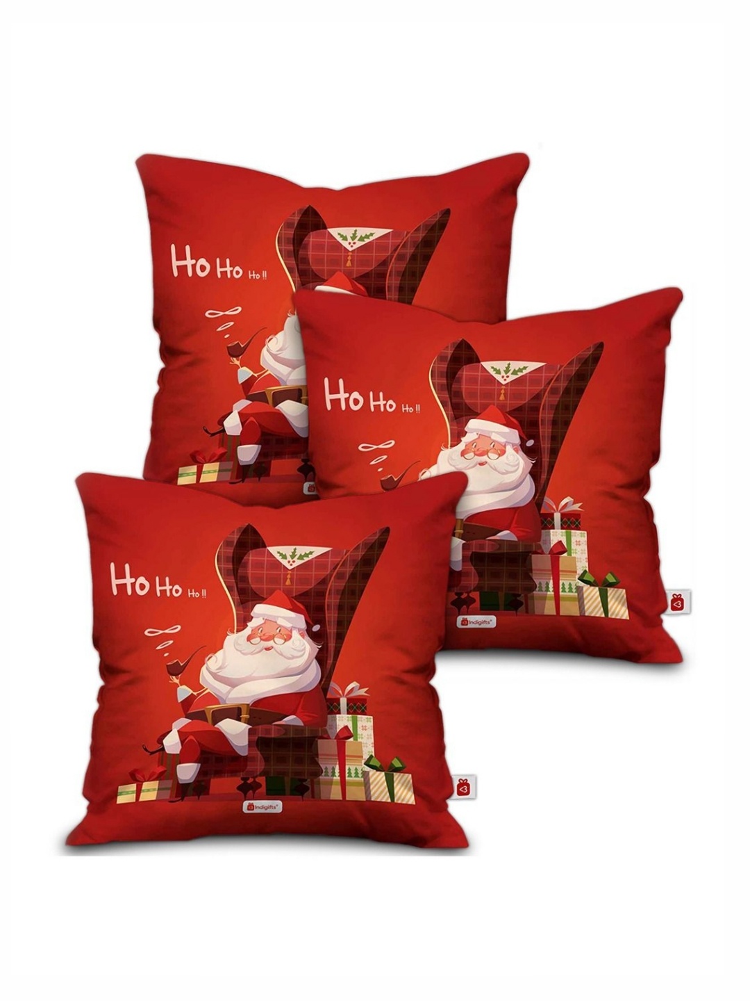 

Indigifts Red & White 3 Pieces Printed Square Shaped Cushion Covers