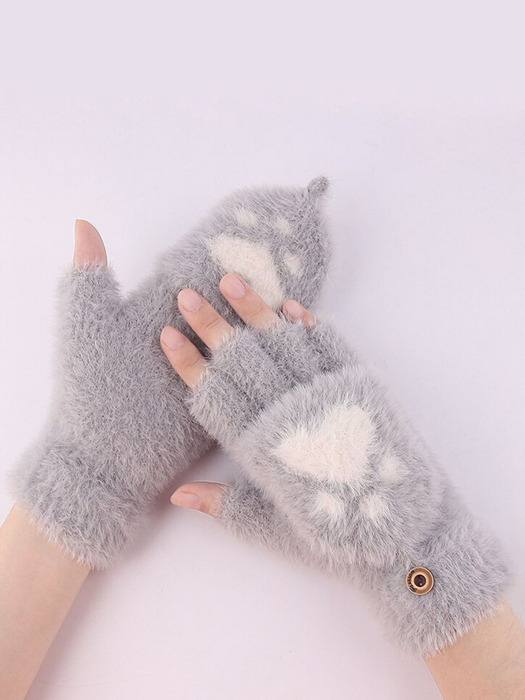 

Bold N Elegant Women Acrylic Winter Gloves, Grey