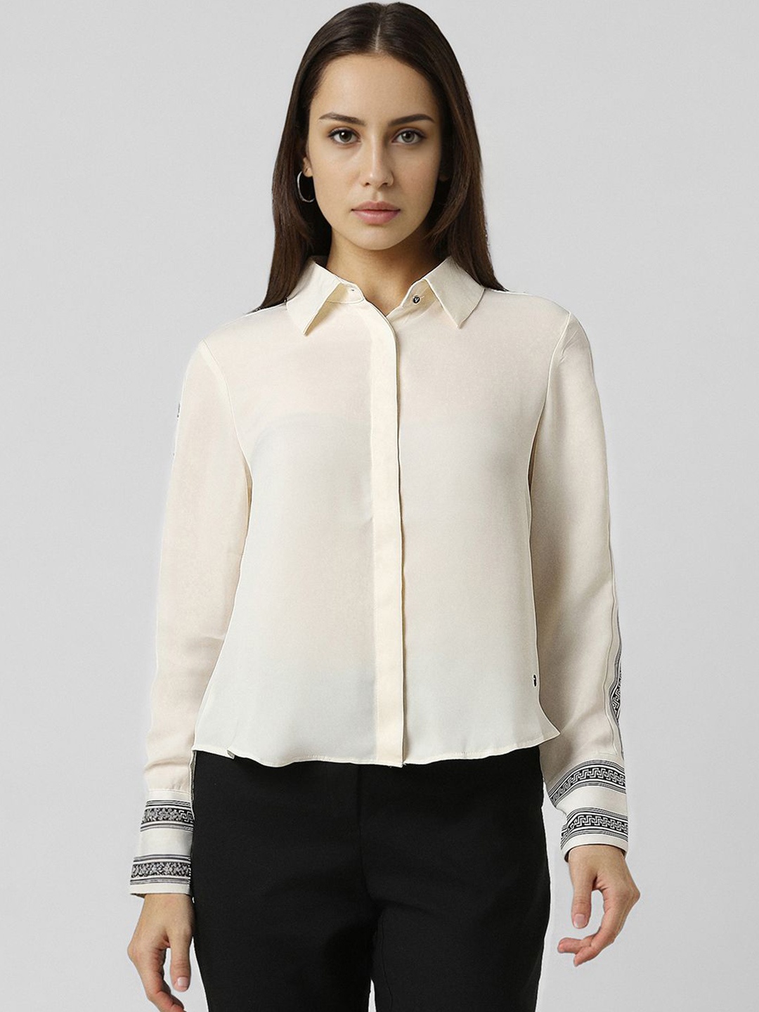 

Van Heusen Woman Women Opaque Formal Shirt, Cream