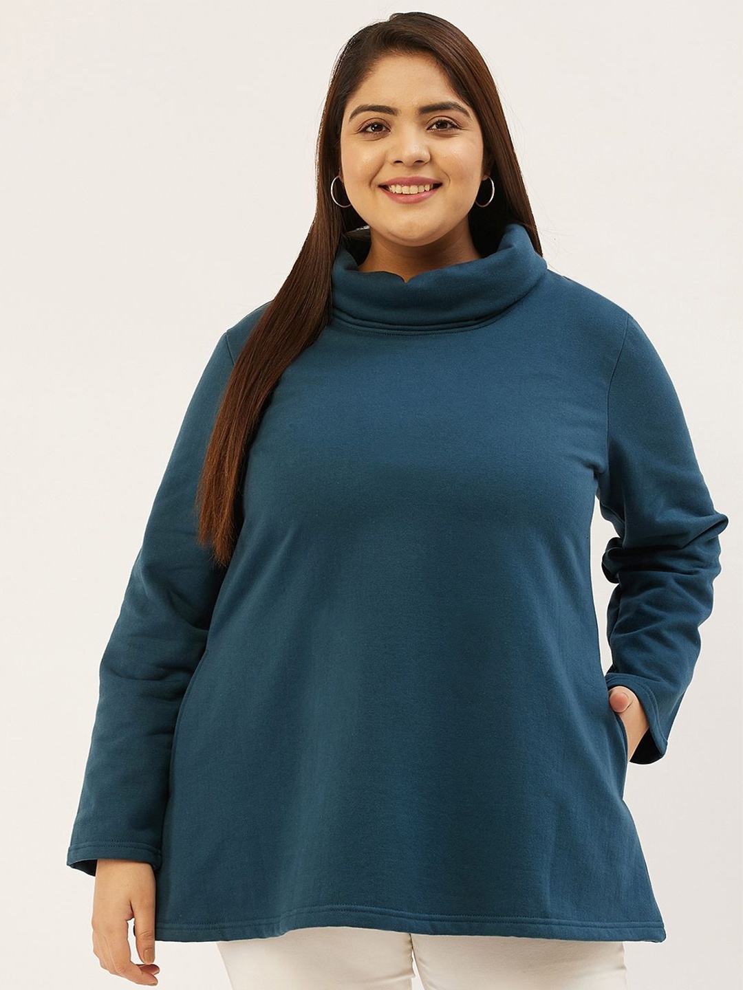 

theRebelinme Women Plus Size Sweatshirt, Teal