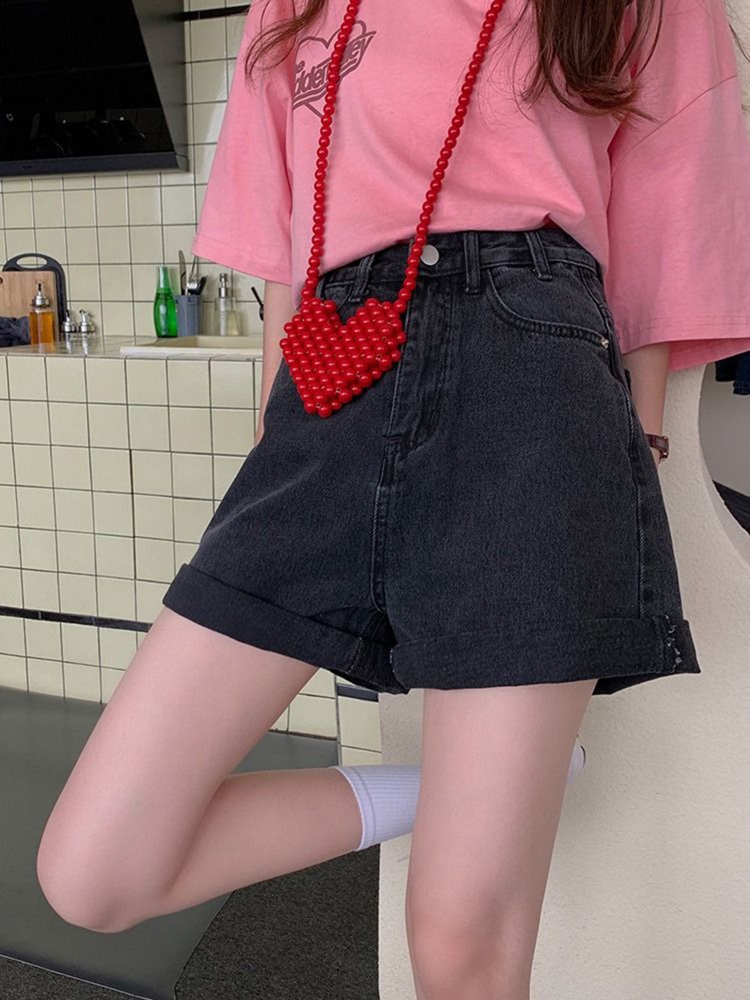 

StyleCast Women Slim Fit Cotton Hot Pants Shorts, Black