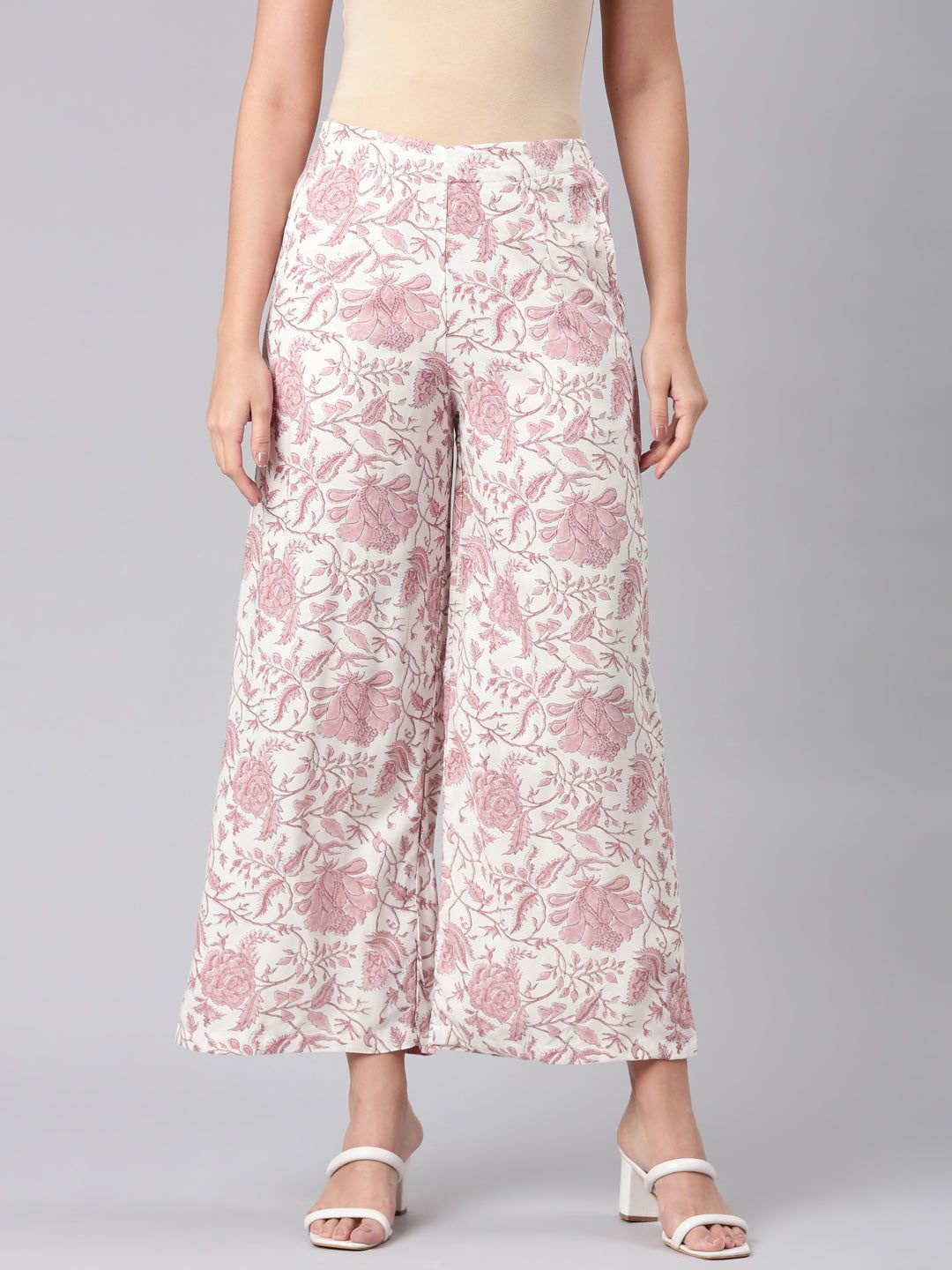 

Go Colors Women Floral Ethnic Palazzos, Pink