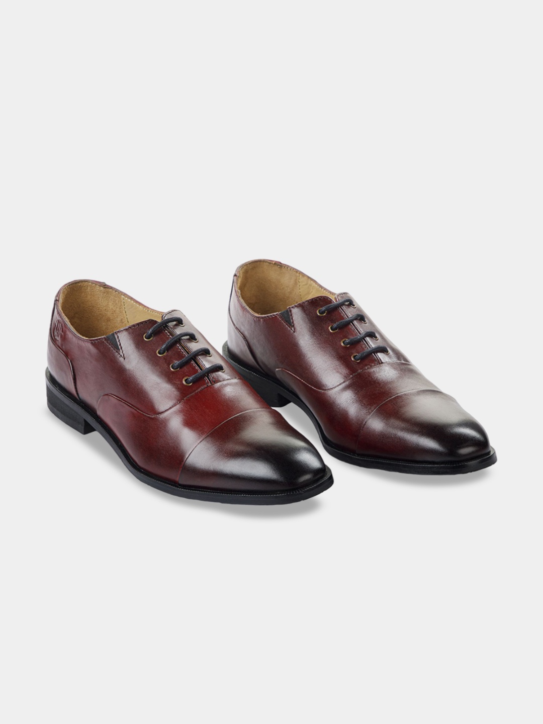 

LA MARCA Men Leather Formal Lace-Up Oxfords, Burgundy