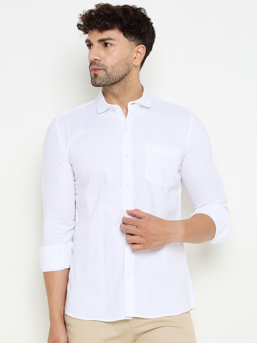 

Duke Men Slim Fit Opaque Casual Shirt, White