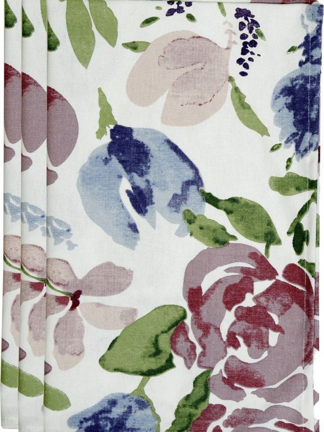 

BILBERRY Furnishing by preeti grover White & Green 3 Pieces Floral Cotton Table Placemats