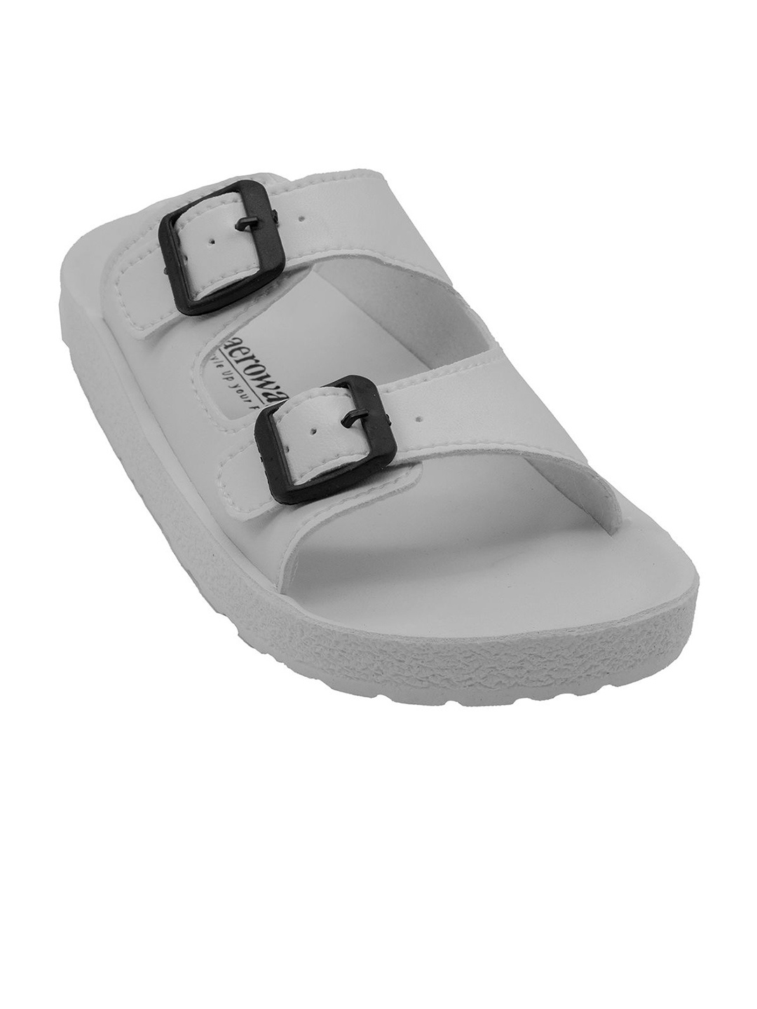 

Aerowalk Men Buckled Slip-On Slippers, Grey