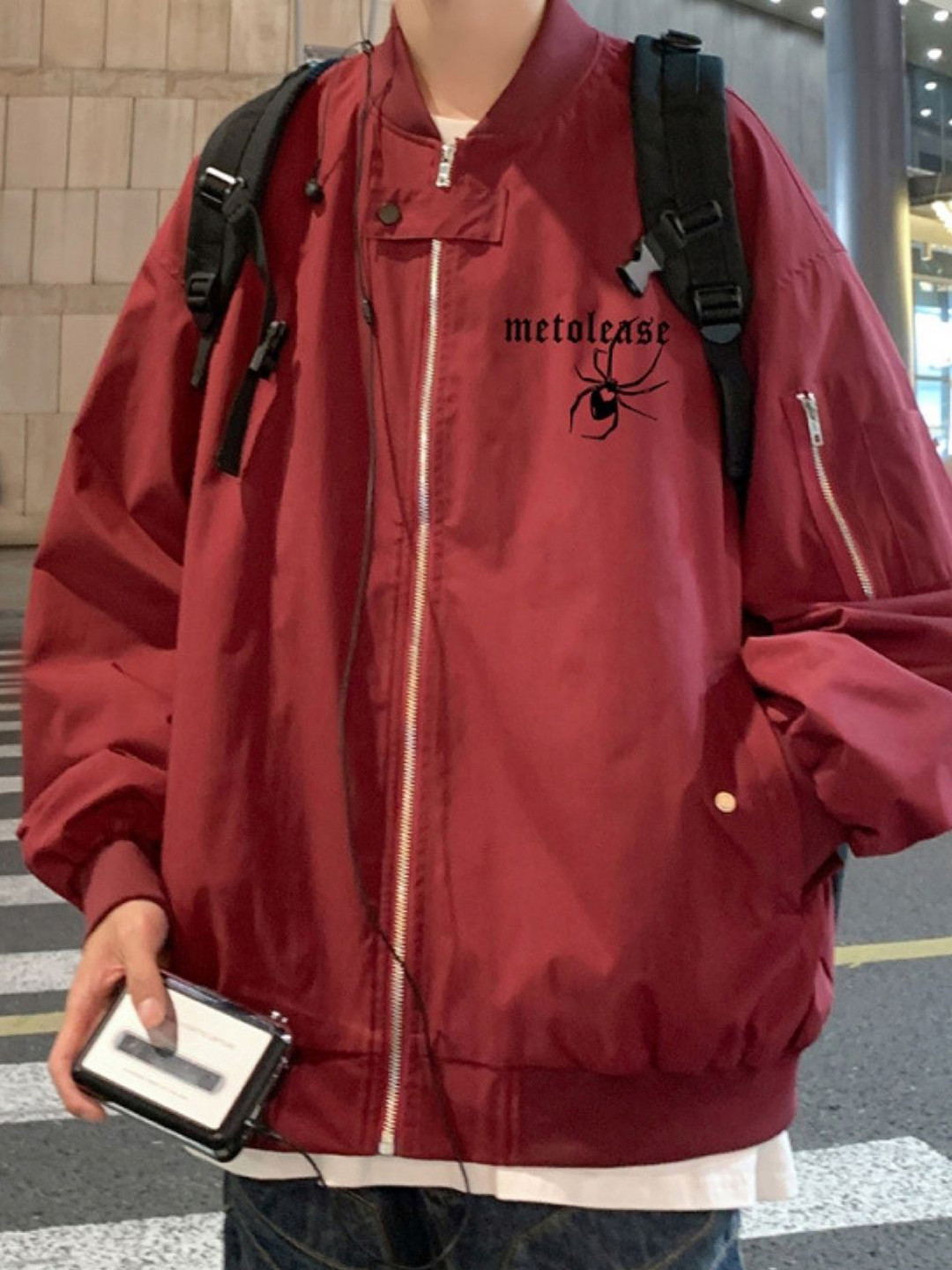 

KPOP Men Open Front Jacket, Red