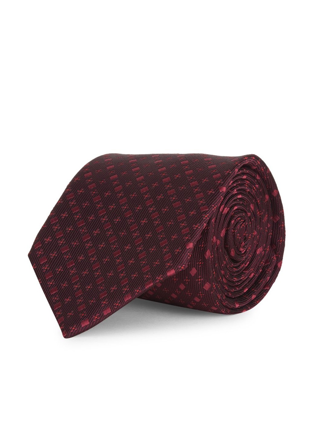 

Cazzano Men Checked Skinny Formal Tie, Maroon