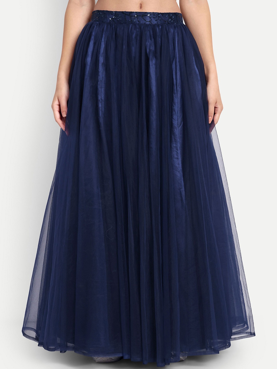 

TILISM Women Pleated Flared Maxi Skirts, Navy blue